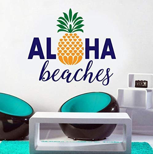 Beaches Decal Custom Color, Size Car, Yeti, Tumbler, Wall Sticker Pineapple, Beach, Summer, Vinyl Sticker Waterproof 48X42Cm