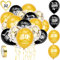 HOWAF 30. Geburtstag Luftballons, 30 Stück Schwarz Gold 30. Geburtstags Deko Ballons Latex Konfetti Luftballons & 2 Bänder für Männer Frauen 30. Geburtstag Party Dekorationen - 12 Zoll (Alter 30)
