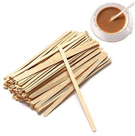 Symphonyw Kaffeerührstäbchen, 200 Stück Holzrührer für Kaffee, Tee, Milch, Saft, EIS am Stiel, Basteln (11 cm)