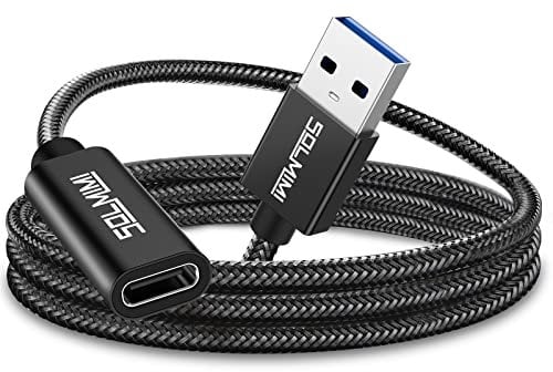 SOLMIMI USB C Female to USB Male Adapter, USB 3.1 10Gbps Data Transfer&Music, USB A To Usb C Adapter Compatible with iPad 2018,Samsung Galaxy Note 10 S21 S20 Plus S20+ 20+ Ultra (120cm)