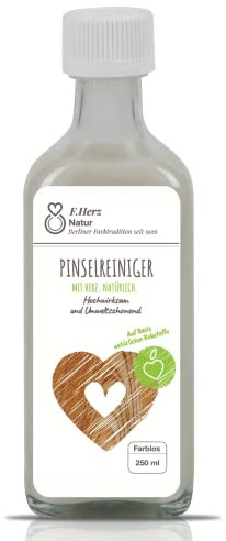 Pinselreiniger 250ml für Ölfarbe und Acrylfarbe auf Basis natürlicher Rohstoffe - Hochwirksam - Umweltschonend