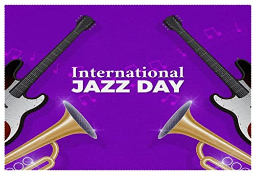 International Jazz Day Tischsets 1 Stück für Esstisch, waschbar, rutschfest, für Weihnachten, Urlaub, Geburtstag, Party