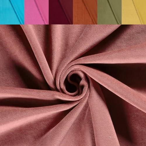 Nicki Stoff Meterware - Samtstoff stretchig - weicher Fleece - Nicky Velour - Nikistoff - Velourstoff - kuschelig weich *Ab 50cm, Farbe: 113 altrosa