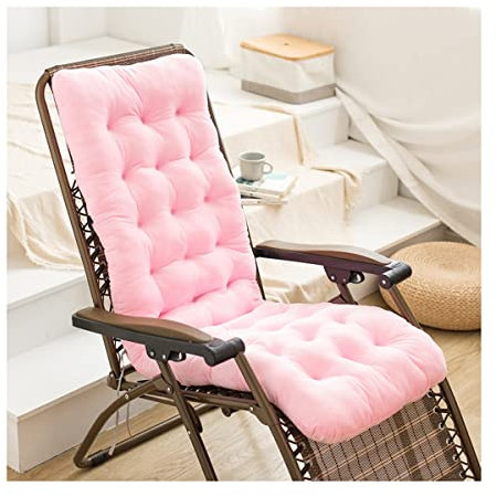 GXFWJD Liegenauflage Auflage für Gartenliege Auflagen für Deckchair, Polsterauflage für Sonnenliege, Kissen für Liegestuhl mit Einstellband (Color : Pink, Size : 140x50cm)