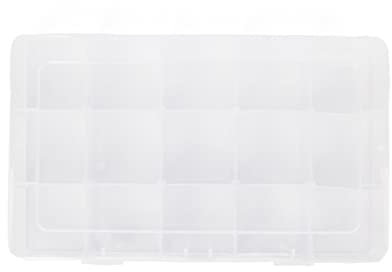 Craftelier - Washi Tapes Organizer Box : Transparentbox mit verstellbaren Fächern : Box Größe: 28 x 17 x 5,6 cm - Mindestgröße der Fächer: 5,5 x 5,5 cm