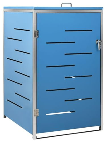 Hommdiy Mülltonnenbox für 1 Tonne Mülltonnenverkleidung mülltonnenboxen 69x77.5x115 cm Blau