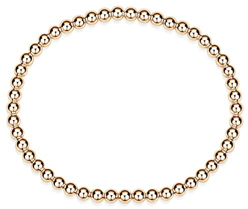 MATERIA by Matthias Wagner Damen Perlenarmband Stretch Armband Silber 925 vergoldet 18,5cm SA-148_SA-154