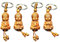 MINGZE 4 Stück Buddha Anhänger, Schnitzerei Buddha Figur Klein Glücksbringer Buddha Schlüsselanhänger DIY Autozubehör ZubehöR Glücksbringer Geschenk Deko