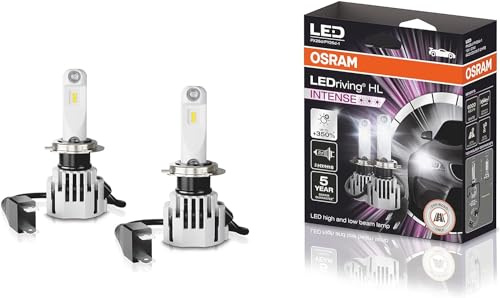 OSRAM LEDriving®HL INTENSE, ≜ H7/H18, LED replacement for conventional H7/H18 high and low beam lamps, off-road use only, 350% more brightness, 6000K, Hanging folding box (2 lamps)
