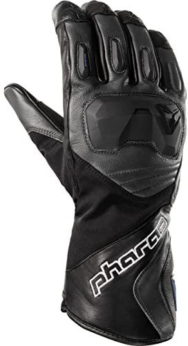 Pharao Motorradhandschuhe lang Motorrad Handschuh Hudson WP Leder/Textilhandschuh lang schwarz 11, Herren, Tourer, Ganzjährig