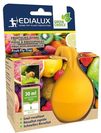 Edialux fruchtfliegenbekämpfung, fruchtfliegenfalle und obstfliegenfalle für küche und Innenraum, lang anhaltende wirkung über 8 wochen