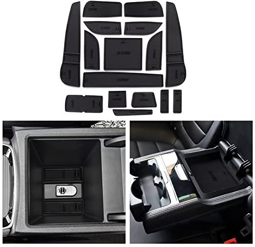 CDEFG MG HS EHS HS Plug-in Hybrid 2018-2024 Rubber Mats, MG HS Non-Slip Mats Centre Console Cup Holder Rubber Mat Armrest Storage Pads Car MG HS PHEV 2024 Accessories (Black)