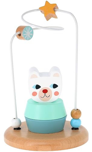 Vilac 8568B Erlebnisspielzeug Weißbär – Michelle Carlslund – Stapelspiel aus Massivholz – entwickelt die Feinmotorik – Montessori-Methode – für Kinder ab 1 Jahr, Mehrfarbig