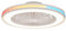 Ventilador de techo LED 60W GAMER 55.6×14.2cm Blanco con Mando a distancia Luces RGB