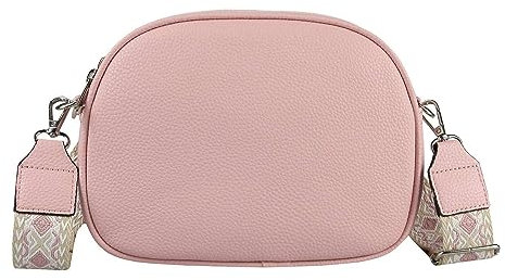 Damen Tasche Crossbody Umhängetasche Gürteltasche Bodybag Schultertasche Crossover Damentasche Kunstleder Handtasche Muster Taschengurt Reise Rosa Gurt mit Muster