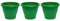 AC - Pack de 3 Macetas Mediterráneas - Plástico Resistente - Ideal para el Hogar, Plantas, Jardín, Decoración. - Cuidado de Plantas - Forma Redonda - 25 cm - Color Verde