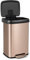 COSTWAY Cubo de Basura Cocina, Papelera Cocina con Tapa de Metal, Basurero a Prueba de Huellas Dactilares, Cubo de Reciclaje con Pedal para Hogar, Oficina y Cocina (50L, Oro Rosa)