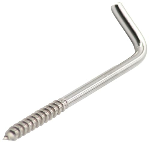 OPIOL QUALITY® Schraubhaken mit Holzgewinde 4,0x60mm (25 Stück) Hakenschraube gerade aus Edelstahl A2 Haken-Schraube L-Haken