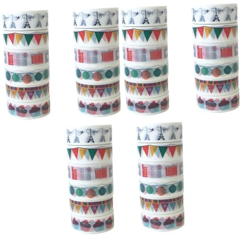 36 Rollos Cintas Washi para Envolver Etiquetas Adhesivas De Navidad Cintas De Papel De Navidad Manualidades Washi Dibujos Animados Superficie Decorativa
