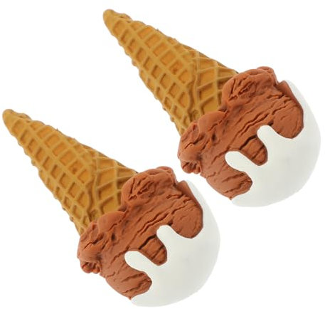Gogogmee 2pcs Fake Ice Cream Cone Model Artificial Dessert Prop for Shop Display and Photography Resin Simulation Ice Cream for Party Decorations and Creative Diy
