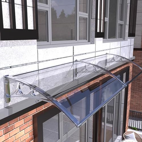 Robuster Regenschutz für Fenster, Türmarkise, Verandamarkise mit transparentem Polycarbonat und Aluminiumrahmen, Außenmarkise für die Vordertür, Breite optional 60/80/100/120/150 cm (150 x 40 cm)