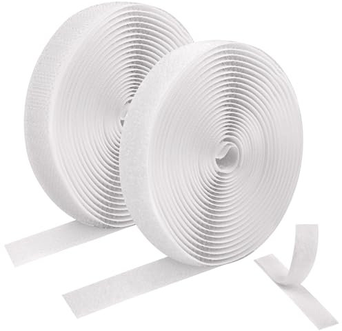 Klettverschluss zum Nähen, Klettband Breit 1.5cm x Lang 3 Meter (Nicht Adhesive), Klettband zum Nähen, Klettbänder Nähen für Textilien, Kleidung, Schuhe,Weiß