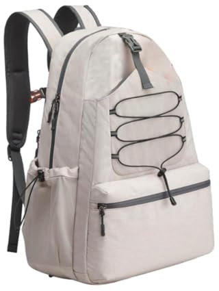 JISADER Tennistasche, Tennisschlägertasche, Schlägerhülle für Damen und Herren, Pickleballtasche, Tennisrucksack, Weiß
