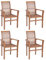 Esszimmerstühle aus massivem Teakholz (4er-Set) wetterbeständige Outdoor-Möbel, geräumige und bequeme Sitzgelegenheit, ideal für Gärten, Terrassen und Esszimmer