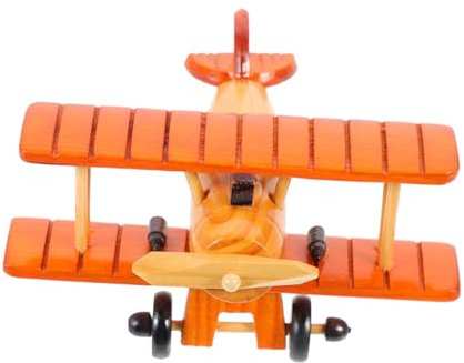 IMIKEYA Holzflugzeug Modell Vintage Dekoration Für Wohnzimmer Büro Schlafzimmer Kreativ Ornament Aus Holz Für Sammler
