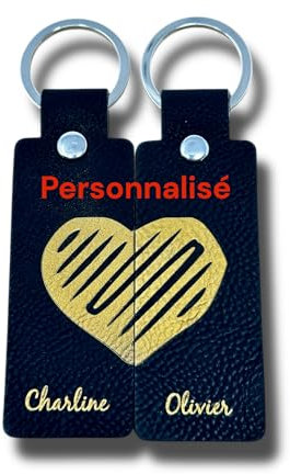 Porte-clés avec cœur personnalisé