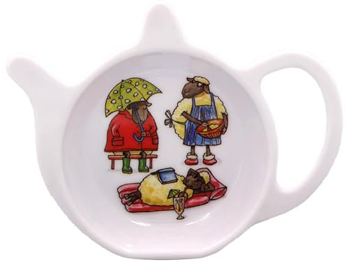 The Leonardo Collection Finola Stack Sheep Teabag Tidy For Kitchen & Home | British Designed Durable Tea Bag Tidy | Tea Bag Dish For Used Tea Bags | Teabag Dish With Modern Design