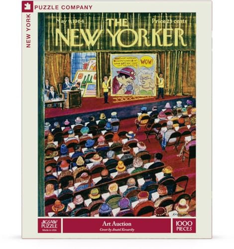 New York Puzzle Company - New Yorker Art Auction - 1000 Piece Jigsaw Puzzle for Family Game Nights by Anatol Kovarsky
