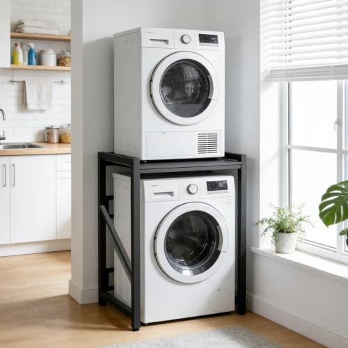 Waschmaschinenregal, Waschmaschinenschrank, 3 Höhenverstellbar, Über Dem Waschmaschinenregal, Waschmaschine Trockner Schrank Regals, Tragfähigkeit 300 Kg, Für Badezimmer Küche Balkon Waschküche