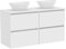 Baikal Mueble de Baño Klay. Mueble MONTADO. 2 Cajones Suspendido con Lavabo sobre Encimera. Armario de Baño. Lavabo Ceramico. 120cm Blanco.
