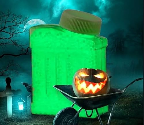 Glow in the Dark Water Beads, 9000 Pieces, Crystal Gel Balls for Vases, 200g, White to Green