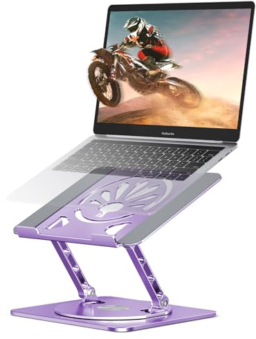 Axbima Adjustable Rotating Laptop Stand for Desk, Aluminum Riser,Purple | Ergonomic Viewing Height, Stable Aluminum, Fits MacBook Pro/Air, Dell, HP & Lenovo Laptops up to 16, Ideal for Home & Office