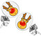 Mianova Ohrringe Stecker Rund Klein Ohrstecker Runde Platte Silber mit Winter Weihnachts Motiv Rentier Rudolph mit roter Nase