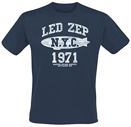 Led Zeppelin NYC 1971 Männer T-Shirt blau Band-Merch, Bands
