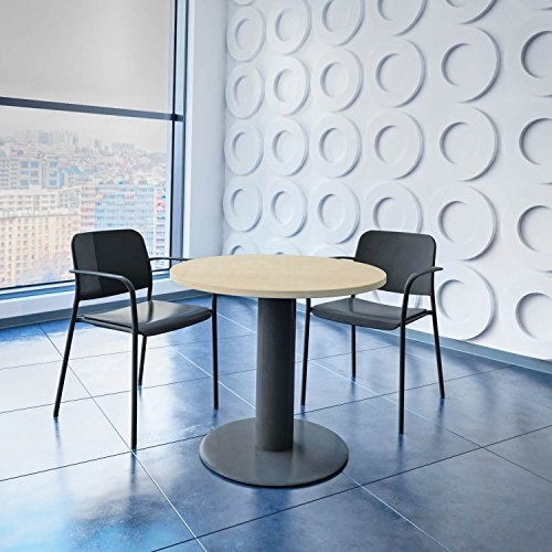 Weber Büro Optima runder Besprechungstisch Ø 80 cm Ahorn Anthrazites Gestell Tisch Esstisch