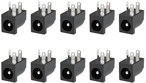 sourcing map 10 Stück 5.5x2.1 mm 3P DC Strombuchse Leiterplattenmontage | Buchsensteckverbinder DC Steckdose Netzstecker DC Adapter Stromanschluss Buchsenstecker Ladestecker