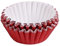 Miss Bakery's House® Mini-Muffinförmchen Folie - Ø 32 mm x 20 mm - Rot - 120 Stück - Papierbackform für kleine Muffins und Cupcakes - Metallic-Look