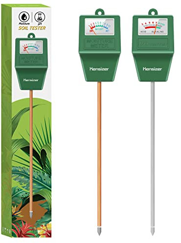 Kensizer Soil Tester, Soil Moisture/pH Meter, Gardening Farm Lawn Test Kit Tool, Digital Plant Probe, Water Hydrometer for Indoor Outdoor, No Battery Required