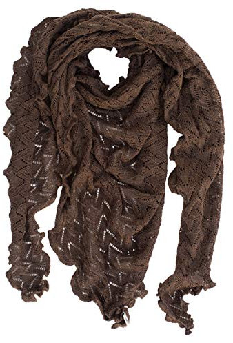 Invero, Merino Dreieckstuch Susi, 100% Wolle (Braun)