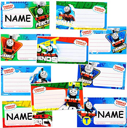 alles-meine.de GmbH 60 Stück Namenssticker/Namensetiketten/Namensaufkleber - Aufkleber & Sticker - z.B. für Hefte/Geschenke - Thomas die Lokomotive - Heftetiketten - Etik..