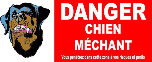 Panneau Danger Chien méchant