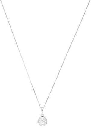 Amor Kette mit Anhänger Weißgold 375/9ct Damen Halsschmuck, mit Zirkonia synth., 45 cm, Silber, Kommt in Schmuck Geschenk Box, 2014383