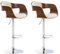 CLP 2er Set Barhocker Kingston Mit Stoffbezug Und Hochwertiger Polsterung I Höhenverstellbare Barstühle Mit Drehbaren Sitzen, Farbe:walnuss/Creme