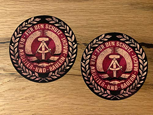 24/7stickers #765 / 2X DDR Aufkleber je D = 8,5 cm VEB DDR Oldtimer Retro Vintage Osten für Trabant Barkas GAZ UAZ Lada Niva Simson Schwalbe usw.