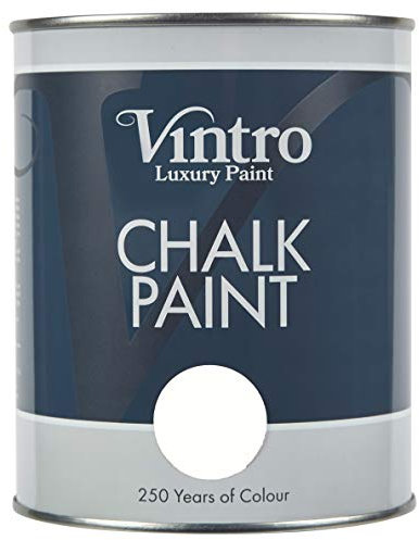 Vintro | White Chalk Paint | Furniture Paint | Shabby Chic | Upcycle | Decorate | Ultra Matt Finish | 1 Litre (Crystal)