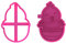 LissieLou Easter Chick Large Cookie Cutter and Stamp Easter Icing Stamp Fondant Embosser - Light Pink